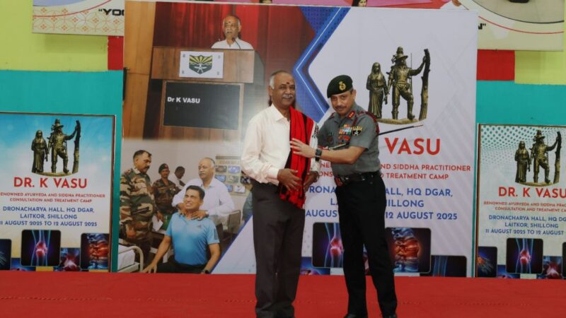 डॉ. के. वासु ने शिलांग में असम राइफल्स के जवानों और उनके परिवारों को स्वास्थ्य परामर्श प्रदान दिया