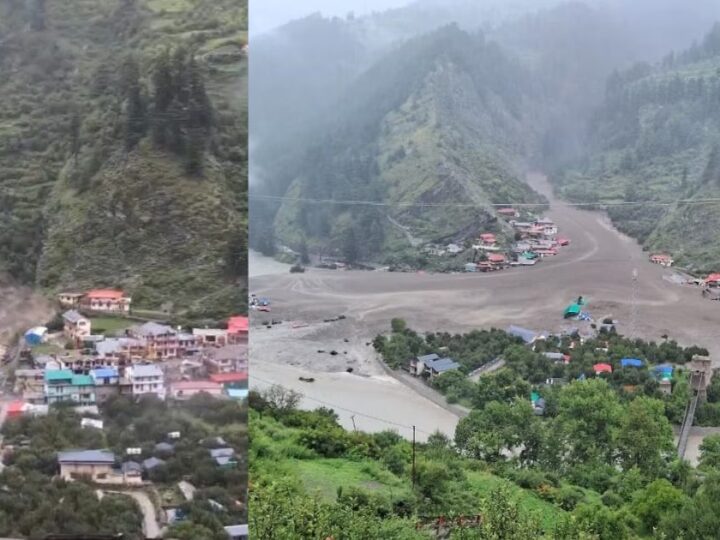 हर्षिल के धराली गांव में बादल फटने से हुई भारी तबाही