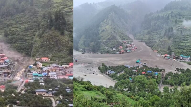 हर्षिल के धराली गांव में बादल फटने से हुई भारी तबाही