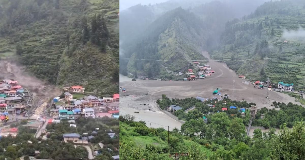 हर्षिल के धराली गांव में बादल फटने से हुई भारी तबाही