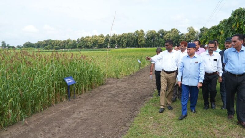 फसल अनुसंधान केंद्र का निरीक्षण कर बोले कुलपति – शोध हो किसानों के हित में