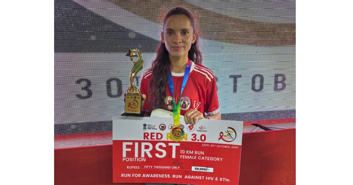 अनीशा ने 10 किलोमीटर की राष्ट्रीय रेड रन मैराथन में प्राप्त किया प्रथम स्थान